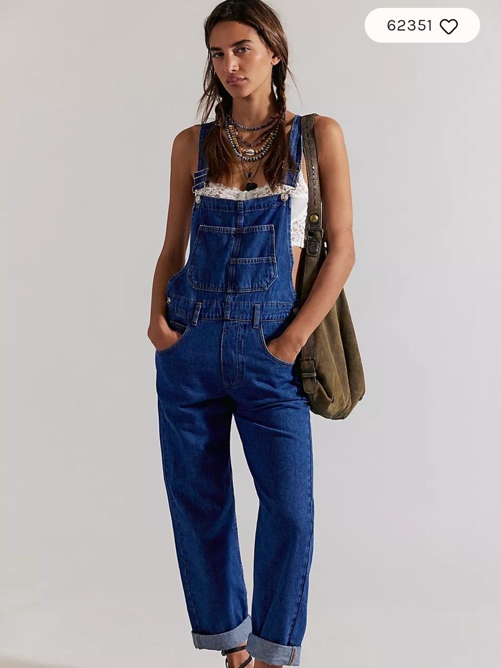 We The Free Dark Blue Denim Overalls